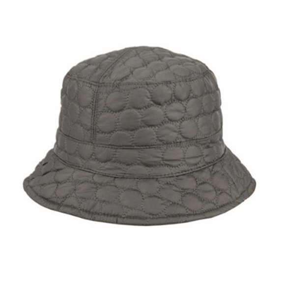 Women's Gray Foldable Quilted Rain Hat - Picture 1 of 2